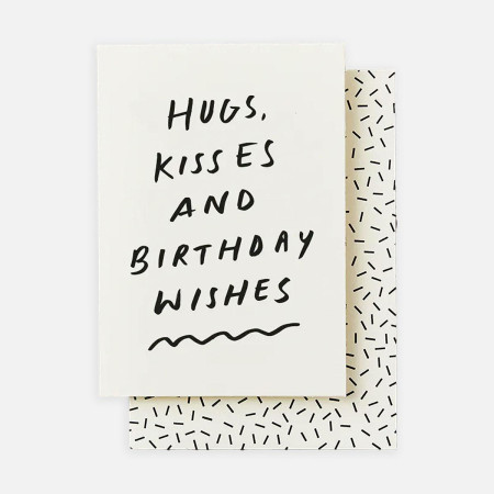 Handwritten Hugs & Kisses Birthday Card