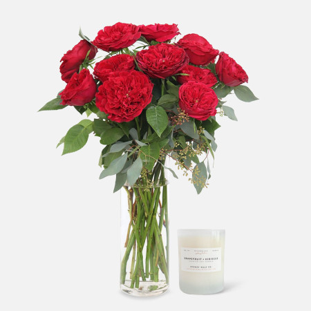 Red Garden Roses + Sydney Hale Candle