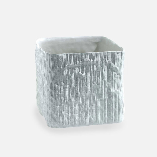 4.25'' Linen Cube Pot Accent Decor