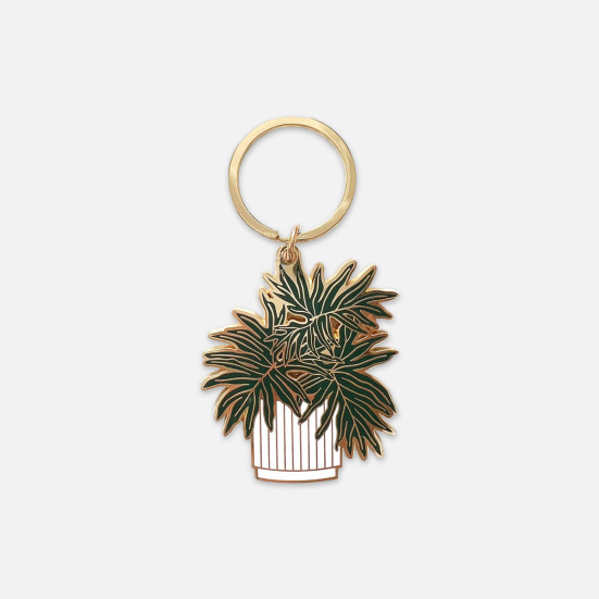 Split-Leaf Philodendron Plant Keychain Christmas Gifts