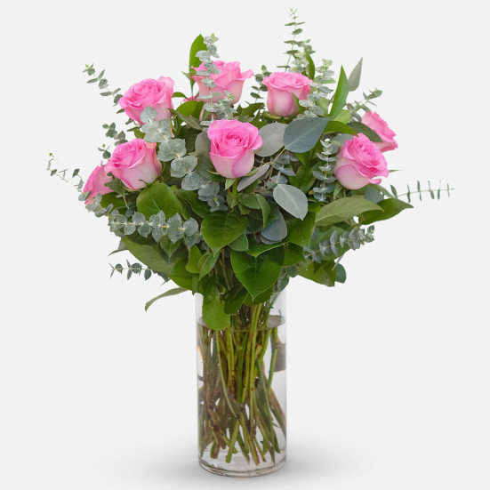 1-Dozen Pink Roses  Flowers