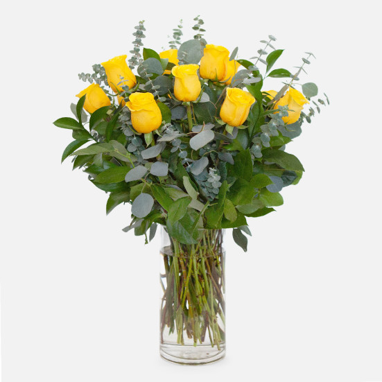1-Dozen Yellow Roses Flowers