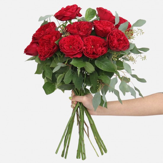 Red Garden Rose Bouquet Congratulations