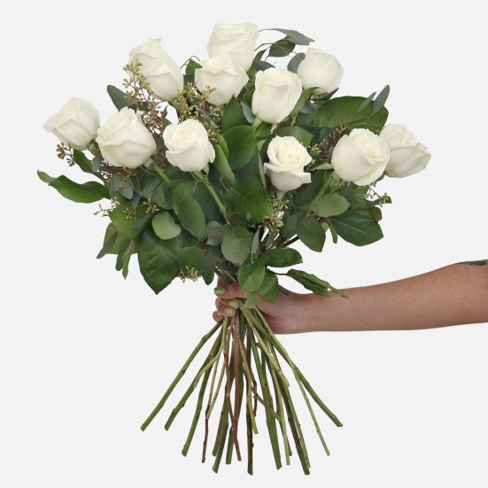 White Rose Bouquet  Just Roses