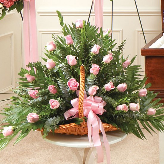 Sincerest Sympathies Fireside Basket - Pink Sympathy & Funeral