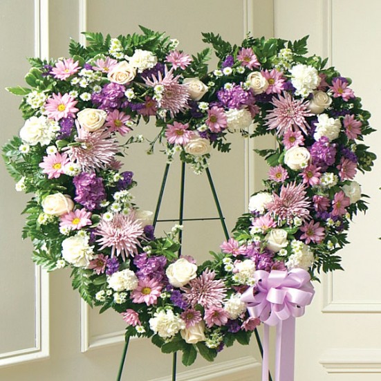 Always Remember Lavender Floral Heart Tribute Sympathy