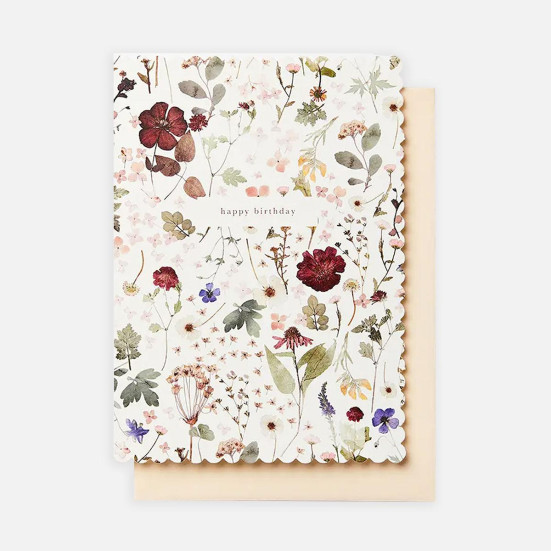 Pressed Floral Birthday Card Greeting Cards