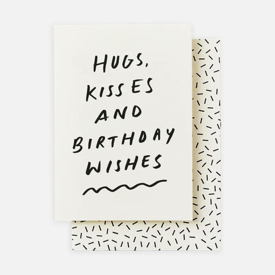 Handwritten Hugs & Kisses Birthday Card Birthday