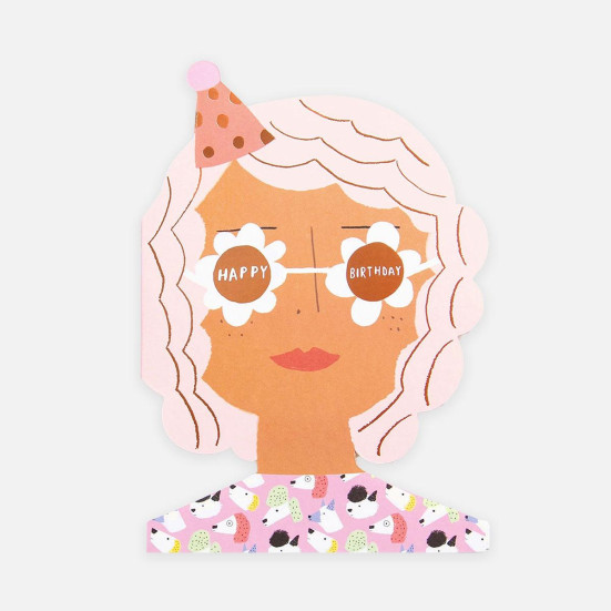 Party Girl Shaped Birthday Card Greeting Cards