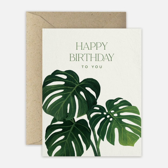 Monstera Birthday Card Paper Anchor Co.