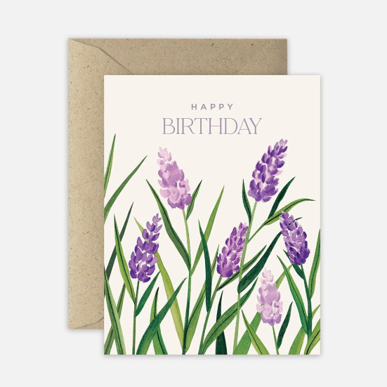 Lavender Field Card Birthday