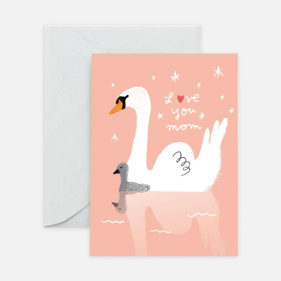 Swan Mom Mother's Day Card Greeting Cards