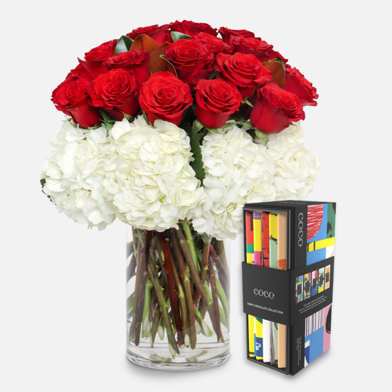 You Are Amazing! + COCO Five Bar Dark Collection All Valentine's Flowers