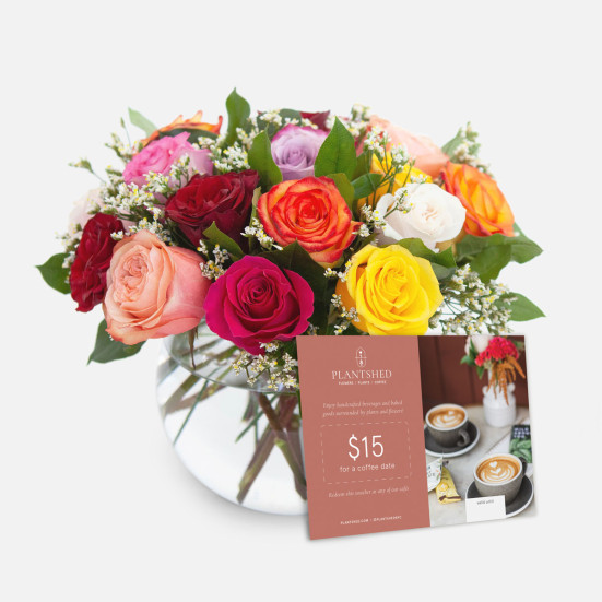Multicolor Rose Garden + Coffee Date Congratulations