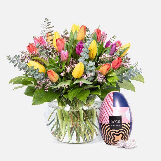 Multicolor Tulip Garden + COCO Egg Tin Thank You