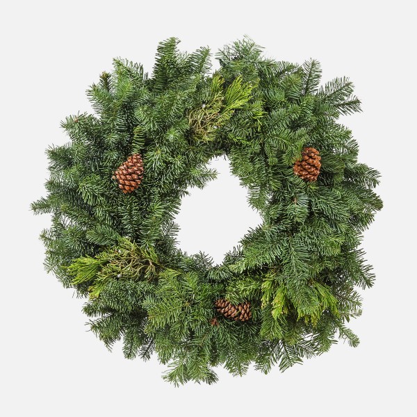 Noble Fir Mixed Wreath (Plain) by Plantshed