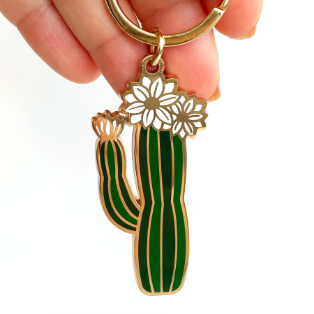 Olivia Blooming Cactus Keychain