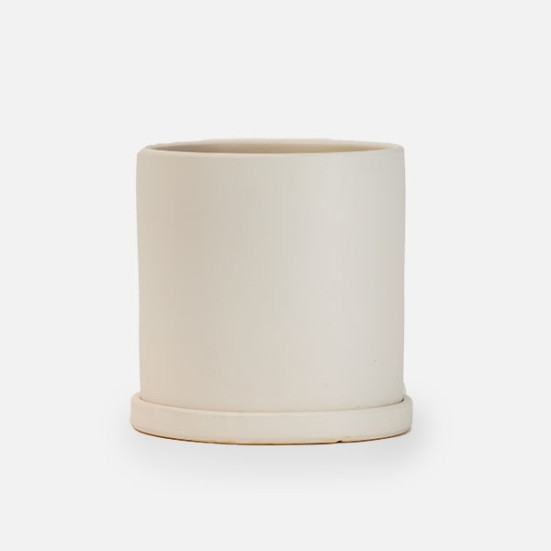 8'' White Ceramic + Saucer Pottery