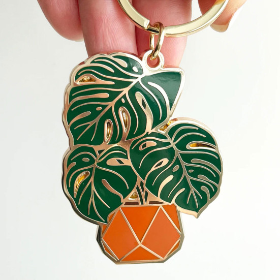 Monstera Plant Keychain Christmas Gifts