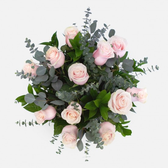 1-Dozen Soft Pink Roses Bouquets for Mom