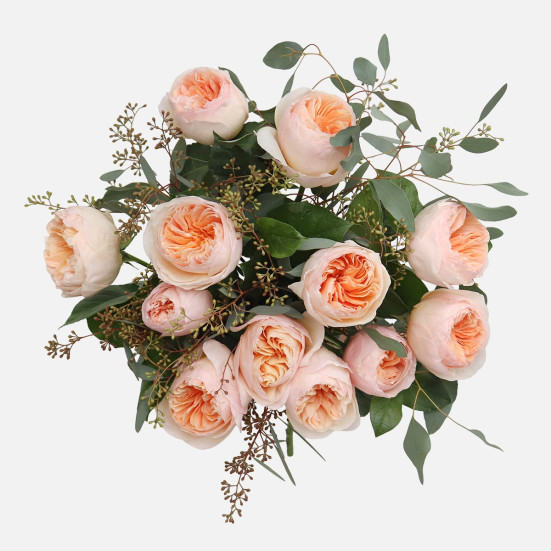 Blush Garden Roses + Apotheke Candle Bouquets
