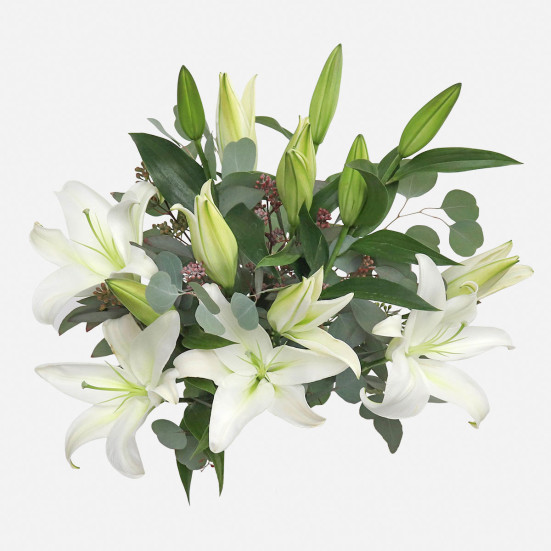 White Lily Bouquet  Birthday
