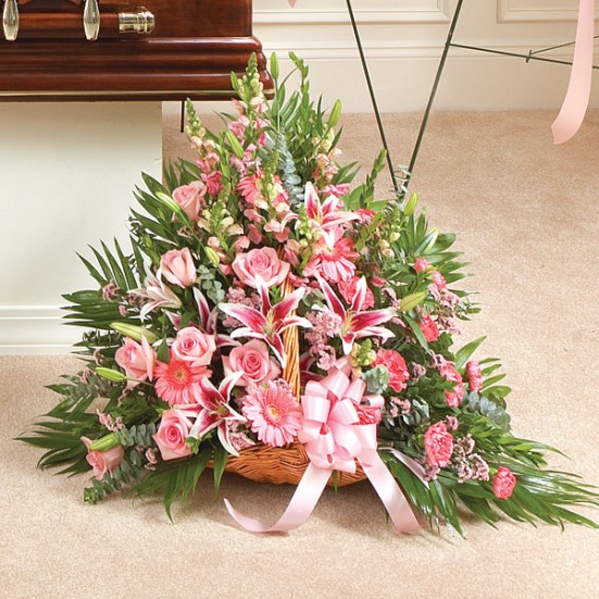 Thoughts and Prayers Fireside Basket - Pink Sympathy
