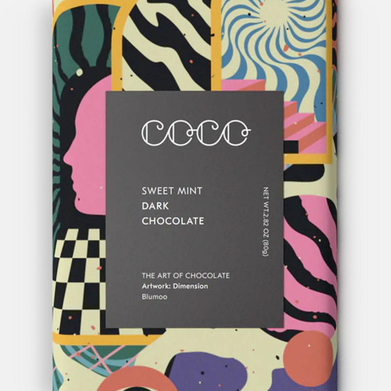 COCO Sweet Mint Dark Chocolate Bar Thank You