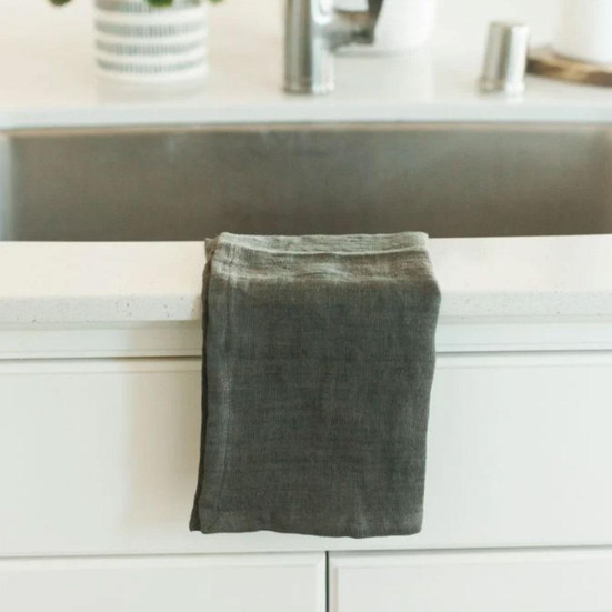 Creative Women Stone Washed Linen Sage Tea Towel Housewarming
