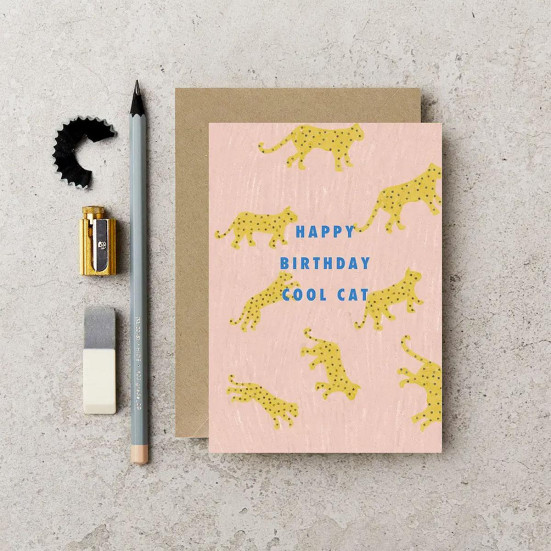 Cool Cat Birthday Card Katie Leamon