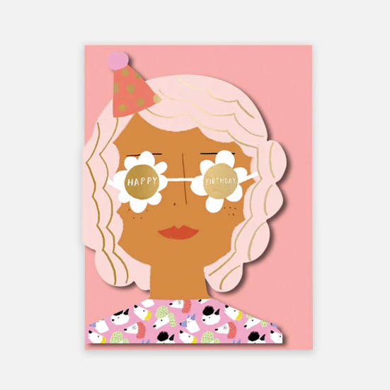 Party Girl Shaped Birthday Card Greeting Cards